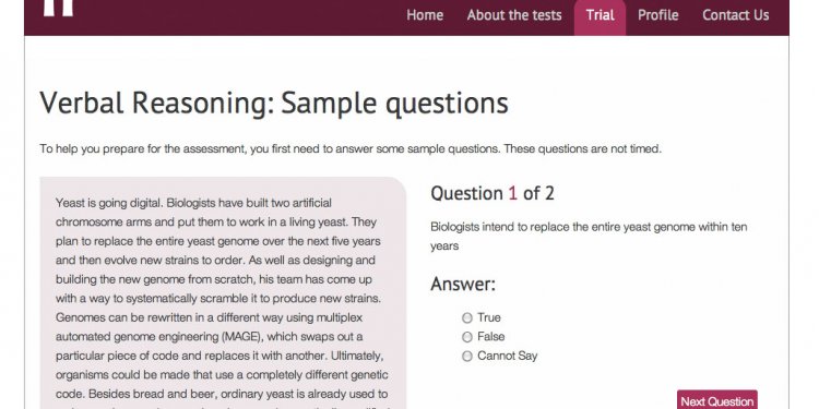 Sample questions paper for Psychometric tests